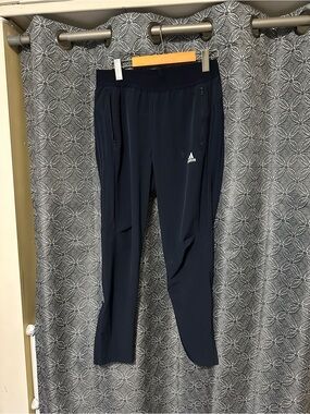 adidas Navy Slim Athletic Track Pants with Zip Pockets